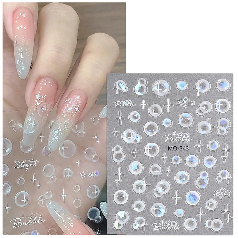 Cute Bubbles Love Shape Nail Sticker Enhancement Adhesive Stereoscopic Personality DIY Nail Decoration