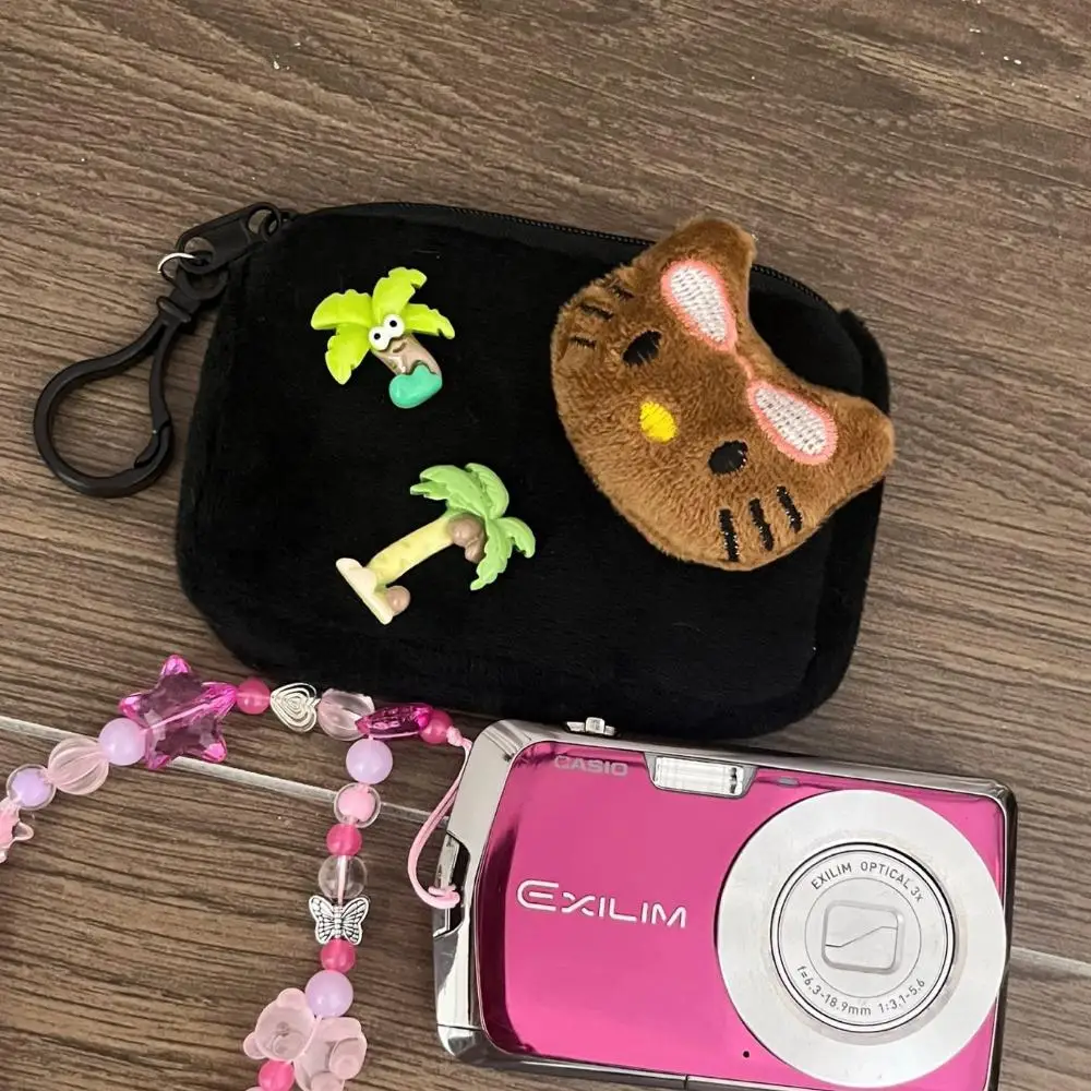 

Kawaii Черная кожа Hello Kitty портмоне мультфильм аниме портативная сумка для карт милая креативная мини-сумка для хранения кукол кулон украсить