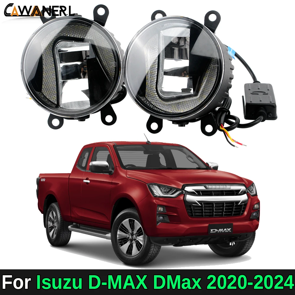 2IN1 Car Front Bumper Canbus LED Fog Light + DRL Daytime Running Lamp Styling For Isuzu D-MAX DMax 2020 2021 2022 2023 2024