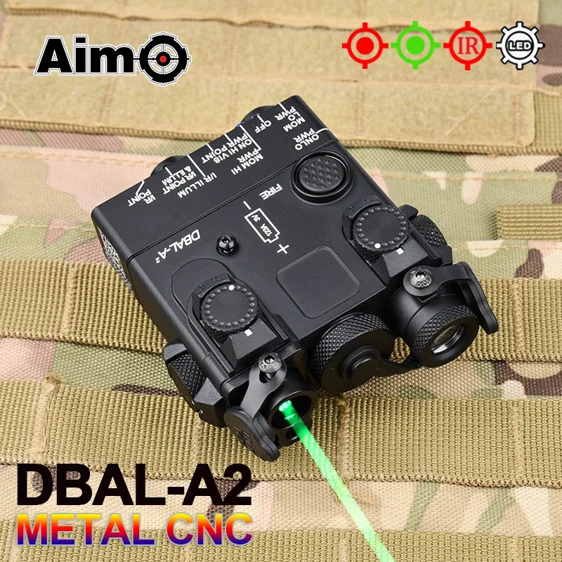 

WADSN Airsoft Tactical Metal DBAL A2 Laser Red Green Dot IR Sight White Light Strobe Flashlight PEQ15 Laser Rifle Weapon Light