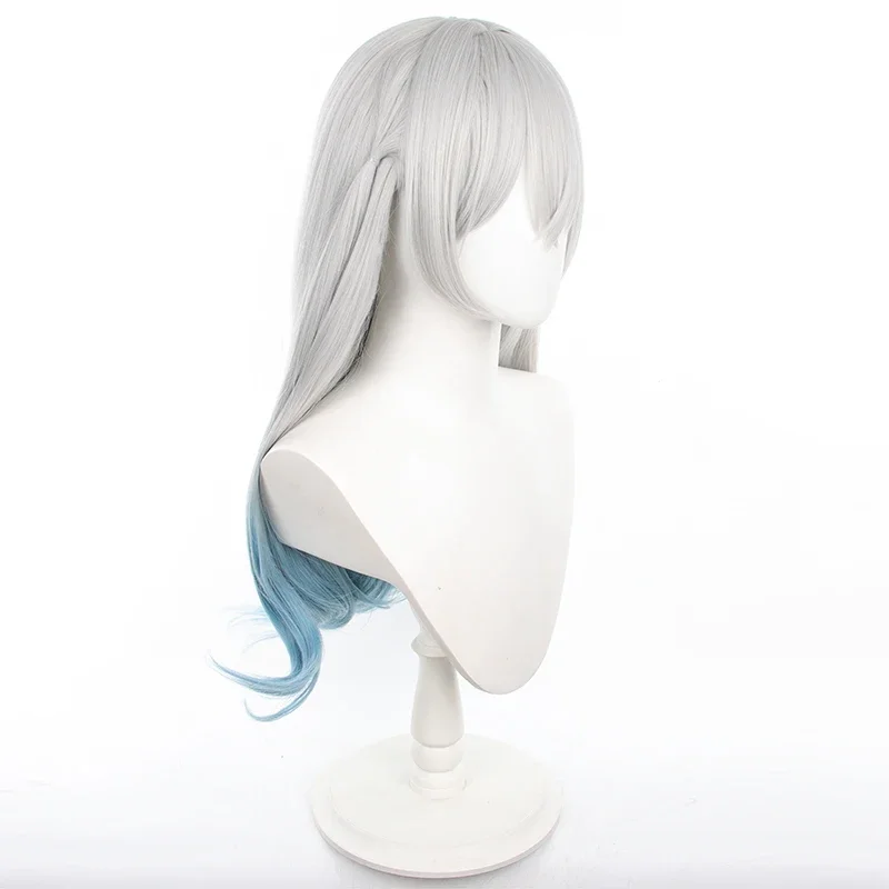 Game Honkai: Star Rail Firefly Cosplay Wig Adult Women Long Hair Blue White Gradient Heat Resistant Synthetic Wigs Halloween