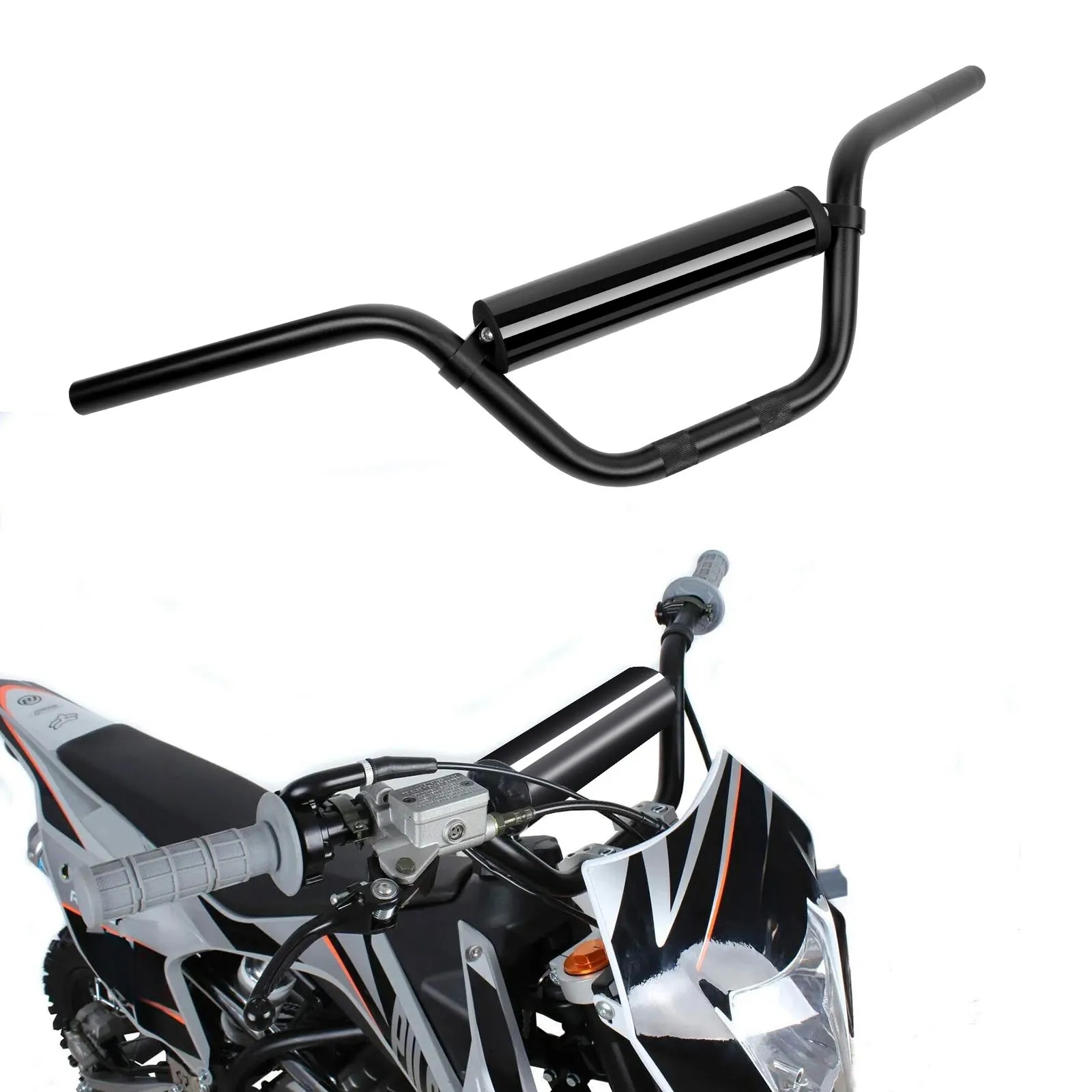 AliExpress NONE Handlebars 7/8 Inch for Motorcycle RUTU Upgraded Universal Dirt Bike Handle Bar with Crossbar Pad Mid-Rise Mini Bike Pit Bike