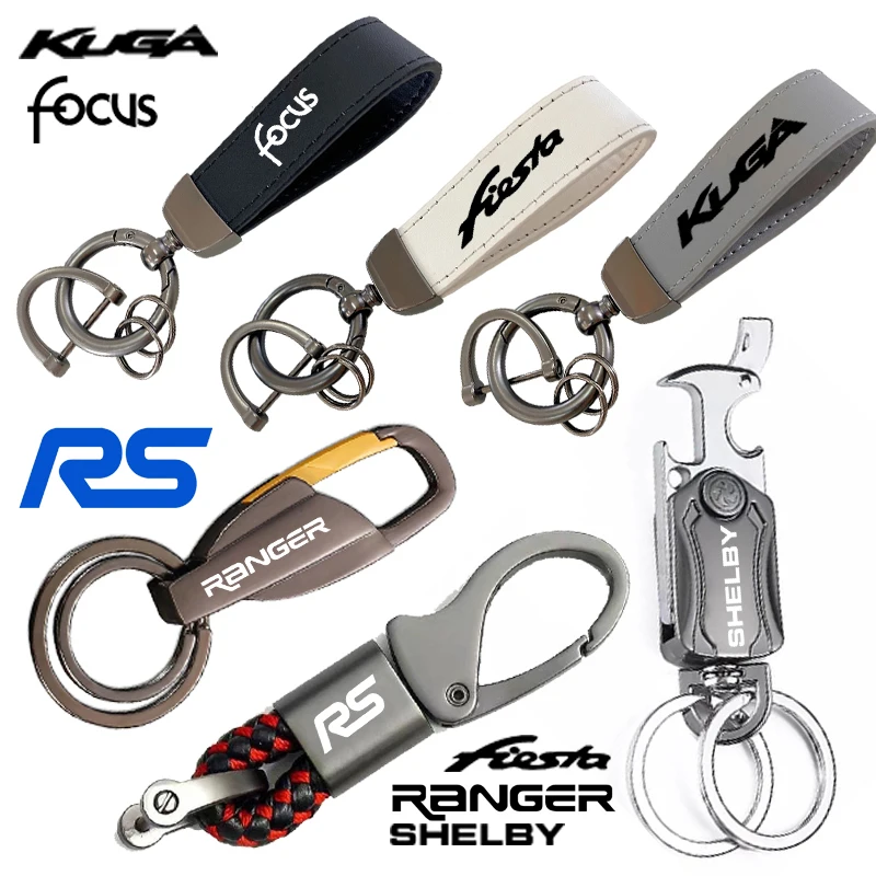 Support customized alloy keychain For Ford Fiesta FOCUS Mondeo Kuga Ranger Shelby TAURUS rs st stline Accessories