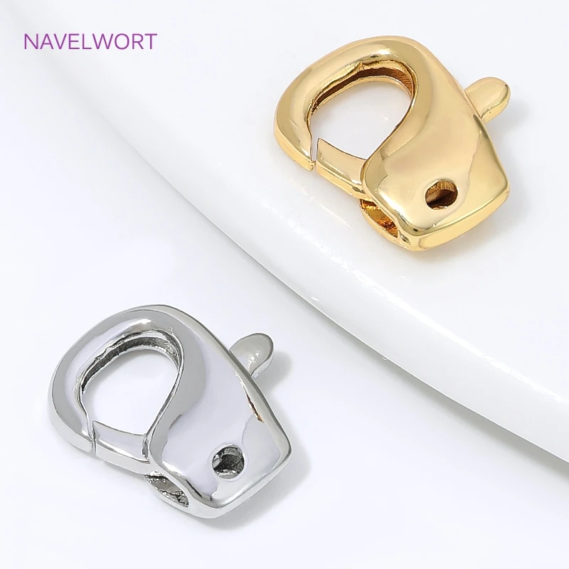 13mm*11.5mm 18K Gold Plated Lobster Clasp Connector,Brass Spring Carabiner Clasps For Jewelry,DIY Bracelet Necklace Findings