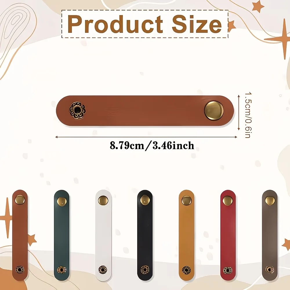 5/10/20/50pcs PU Leather Data Cable Earphone Cable Organizer, Random Color, Durable And Flexible, Ideal for Organizing Earphones