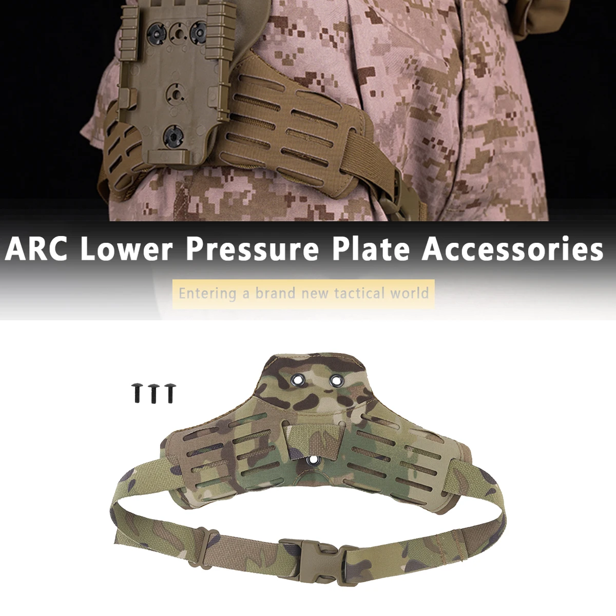 MOLLE Drop Leg Platform 3-Hole Side Kick ARC Lower Plate Accessories Universal Drop Leg Panel with Adjustable Thigh Straps