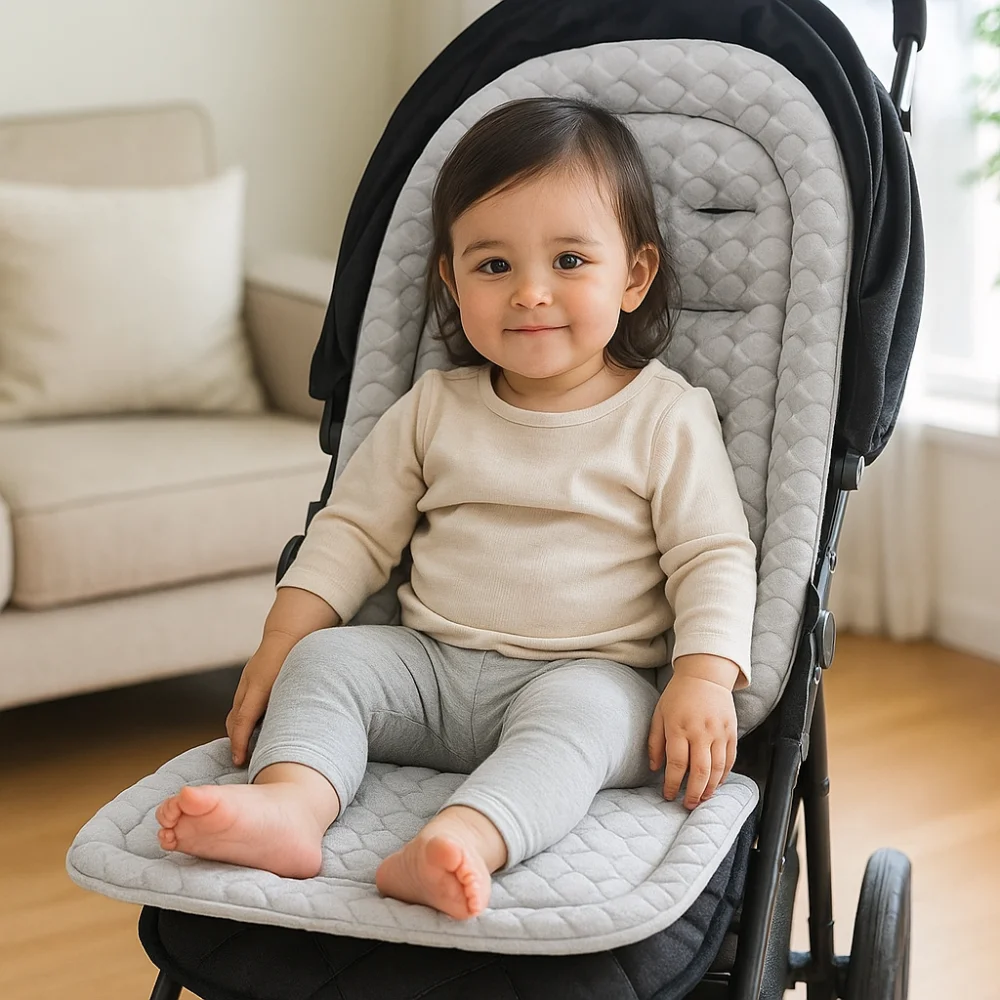 

Breathable Baby Pram Cushion Stroller Accessories Soft Baby Stroller Cushion Solid Color Dining Chair Pushchair Car Mat