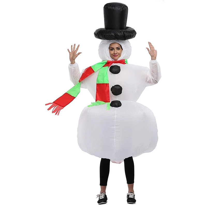 Christmas Funny Inflatable Costumes Gingerbread Man Santa Claus Elk Snowman Tree Penguin Adult Kid Halloween Carnival Party