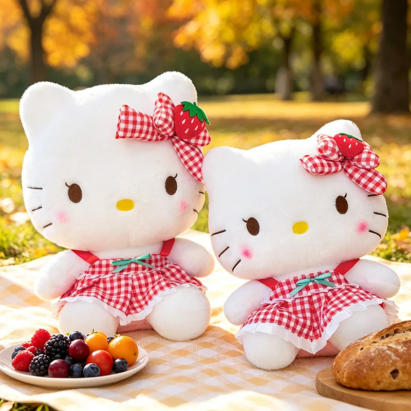 

Hello Kitty Plush Doll Hug Pillow 30/40/50cm Sanrio Plushies Strawberry Hello Kitty Soft Stuffed Doll Kawaii Anime Children Gift