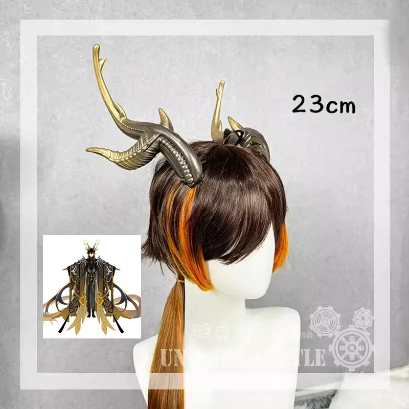 

Anime Zhong Li Dragon Horns Genshin Impact Headwear Cosplay Accessories Halloween Christmas Party Props for Comic Show 23CM 16CM