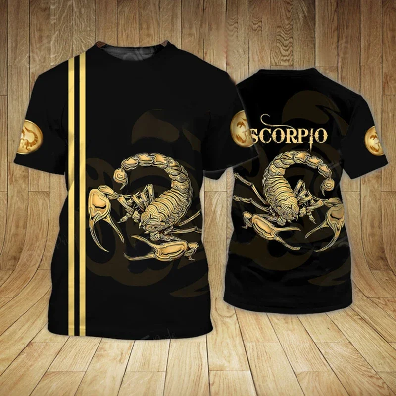 Tiermotiv Herren T-Shirt Sommer Kurzarm Skorpion 3D-Druck Lustige T-Shirts Mode Lässiges Herren-Sportshirt Übergroße Herrenbekleidung