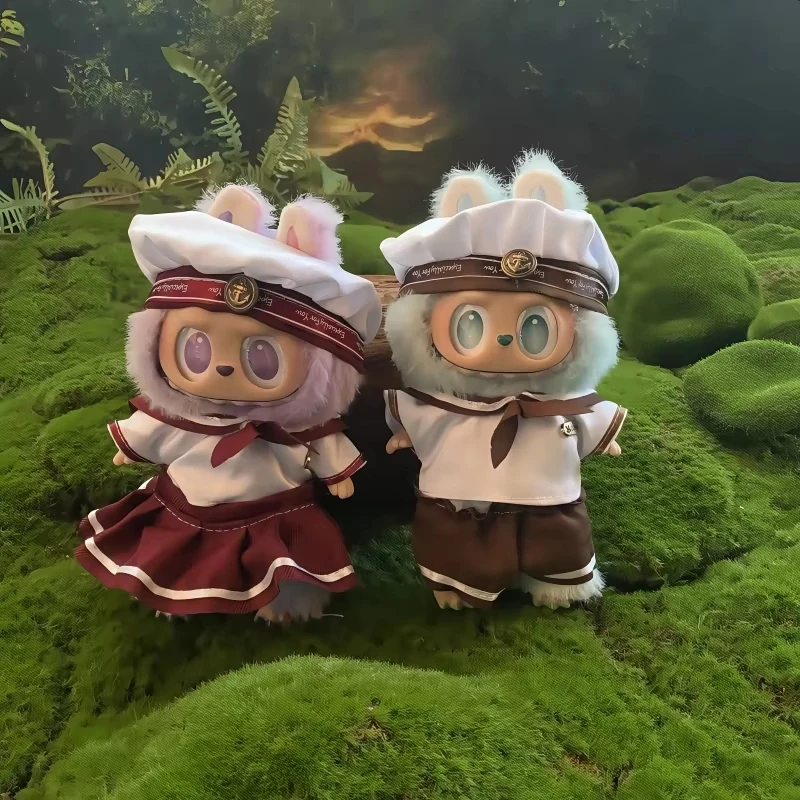 

17 см комплект одежды для кукол Labubu подходит для V1 V2 V3, аксессуары для одежды «сделай сам», милые куклы, короткие юбки, детские игрушки, подарки