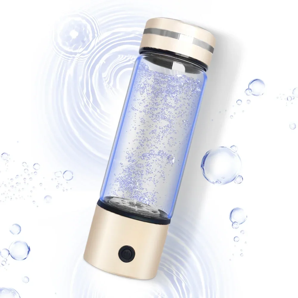 Hydrogen Water Bottle Glass 2024 Custom Portable 330ml Rich Hydrogen Water Cup Fast Electrolysis Hydrogen Rich Water