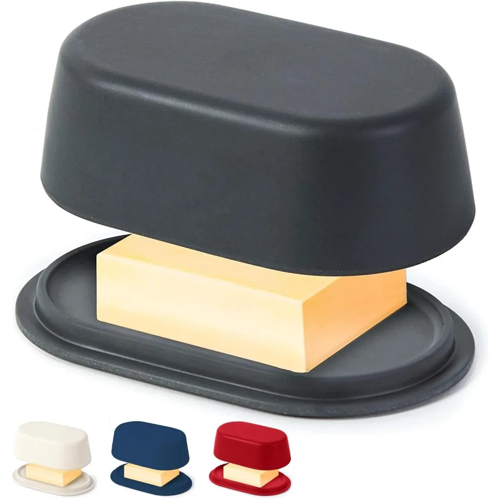 

Modern Red Butter Dish with Lid - Dishwasher Safe - Perfectly Sized for Large European Style Butters