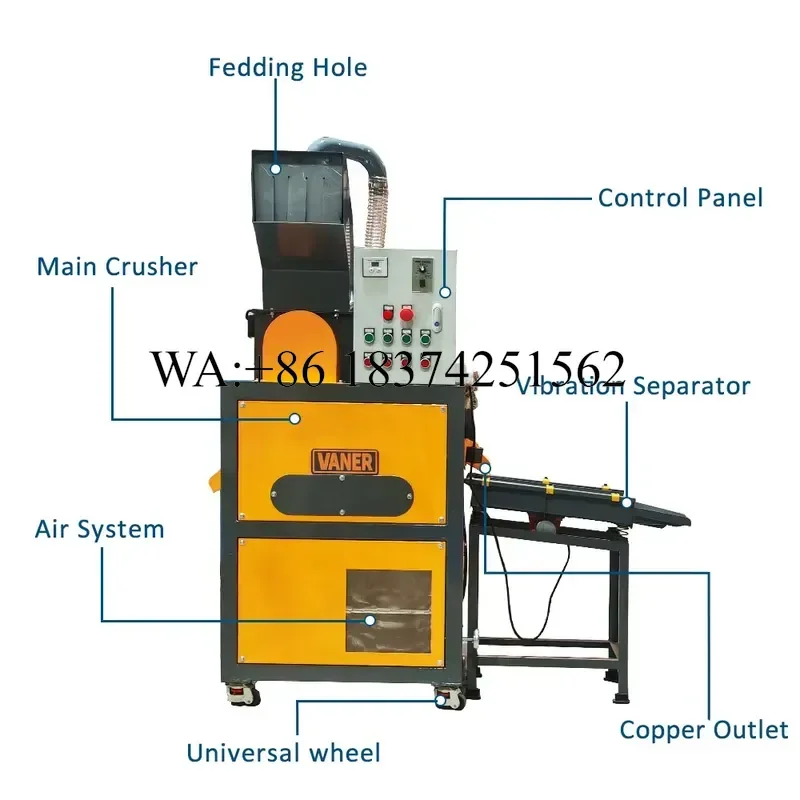Wmwmnu High Quality Discount Cable Recycling for E-waste Copper Wire Granulator Scrap Small