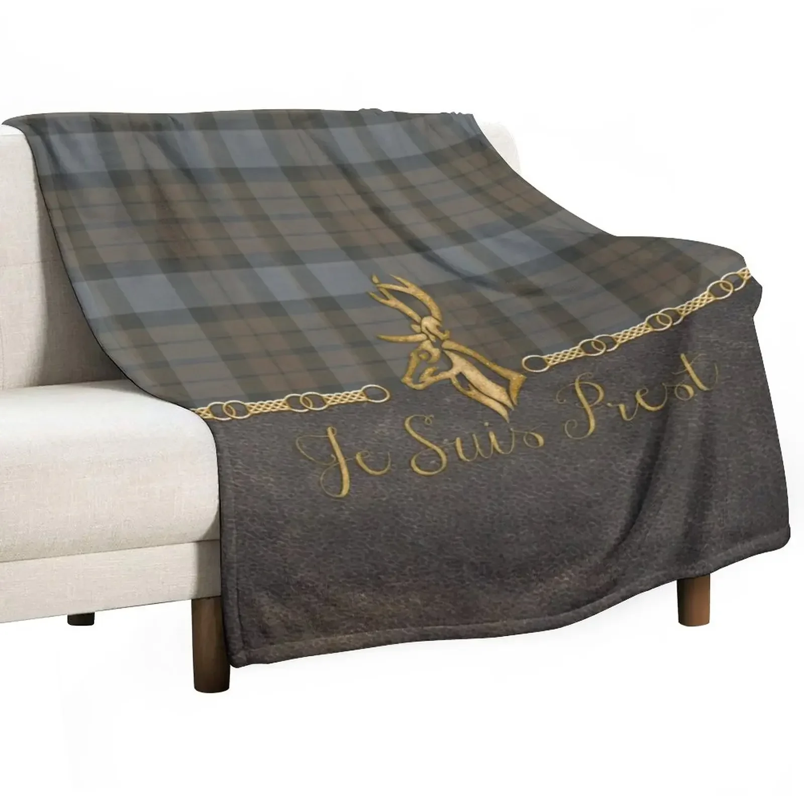 

Leather and tartan - Je suis Prest Throw Blanket Flannel Bed linens Decoratives Decorative Sofas Blankets