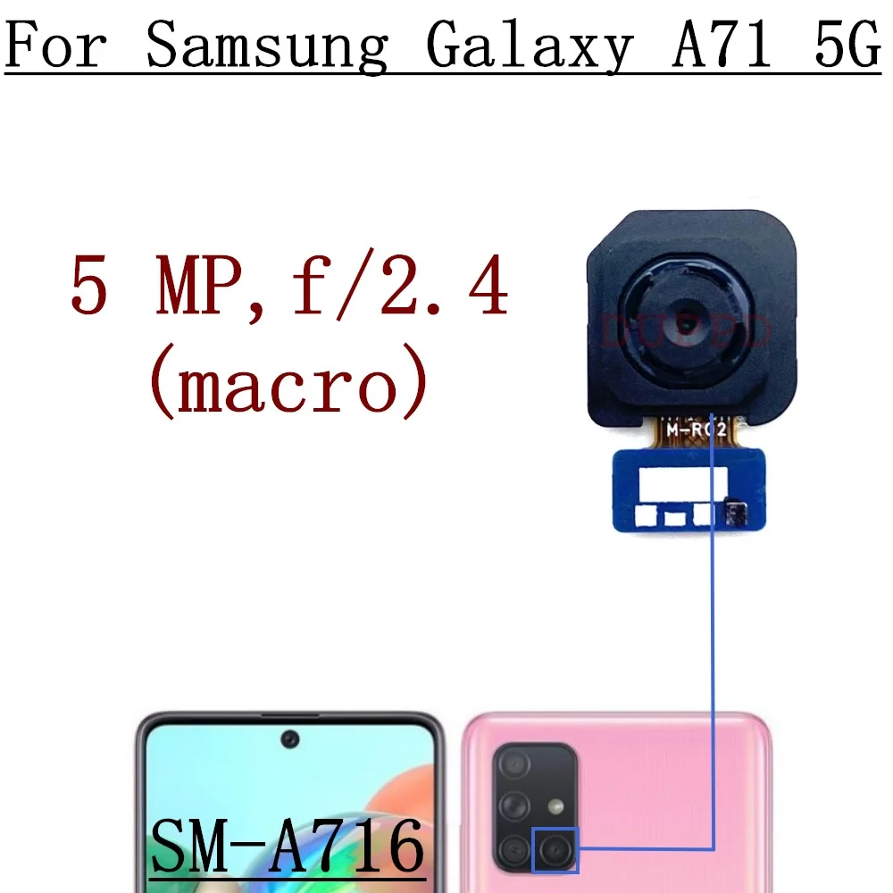 Rear Front Camera For Samsung Galaxy A71 5G A716F A716V A716B Backside Back Facing Wide Camera Module Replacement Parts