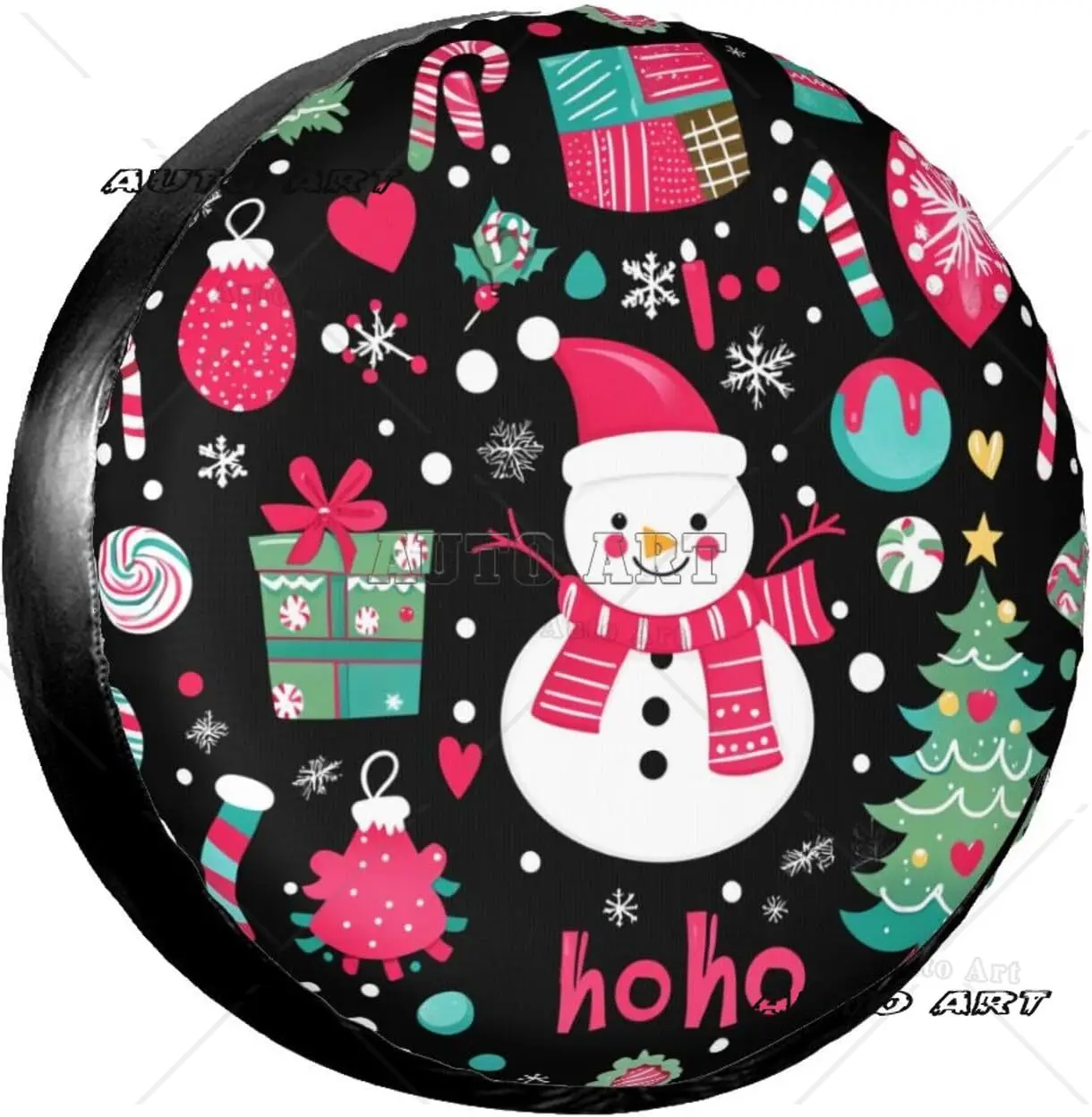 Christmas Santa Spare Tire Cover Winter Holiday Cute Waterproof Wheel Tire Covers Universal Fit for Truck Camper Accessories