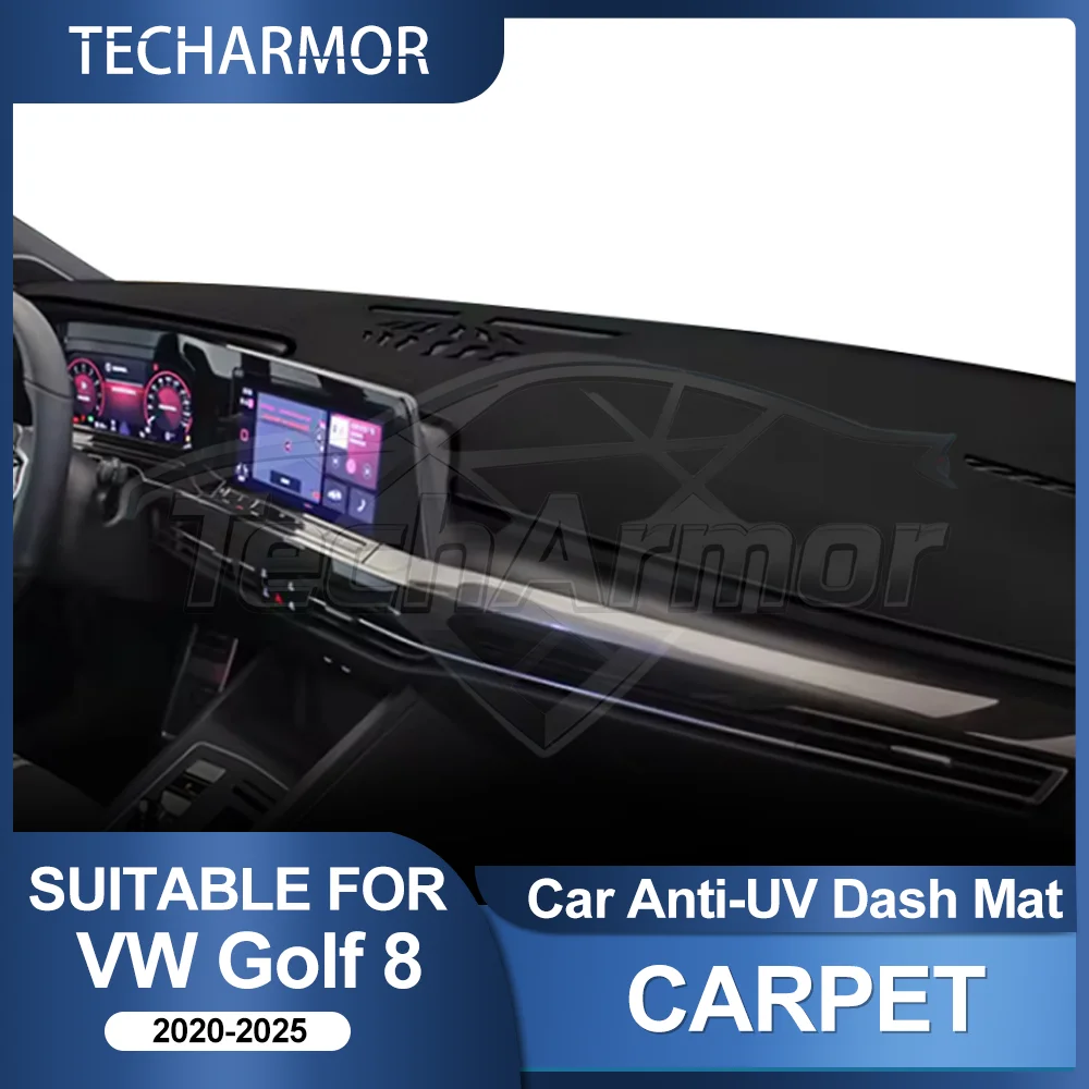 Auto Cruscotto Copertura Pad Per VW Golf 8 2020 21-2025 Parasole Protezione Anti-Uv Dash Zerbino antiscivolo Evitare Pad Accessori Interni
