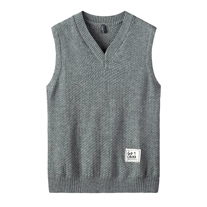 

V-Neck Sleeveless Vest Jacket Plain Loose Slim Pullover Sweatshirts Knitwear Waistcoat Casual New Tops Men Women Knitted Sweater