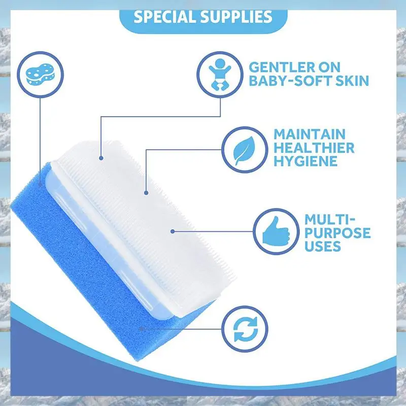 

L81A 2025-Baby Bath Sponge (30 Pieces) Soft Foam Washer With Cradle Cap Brush Body,Hair And Scalp Clean Gentle Baby Sensory Brus