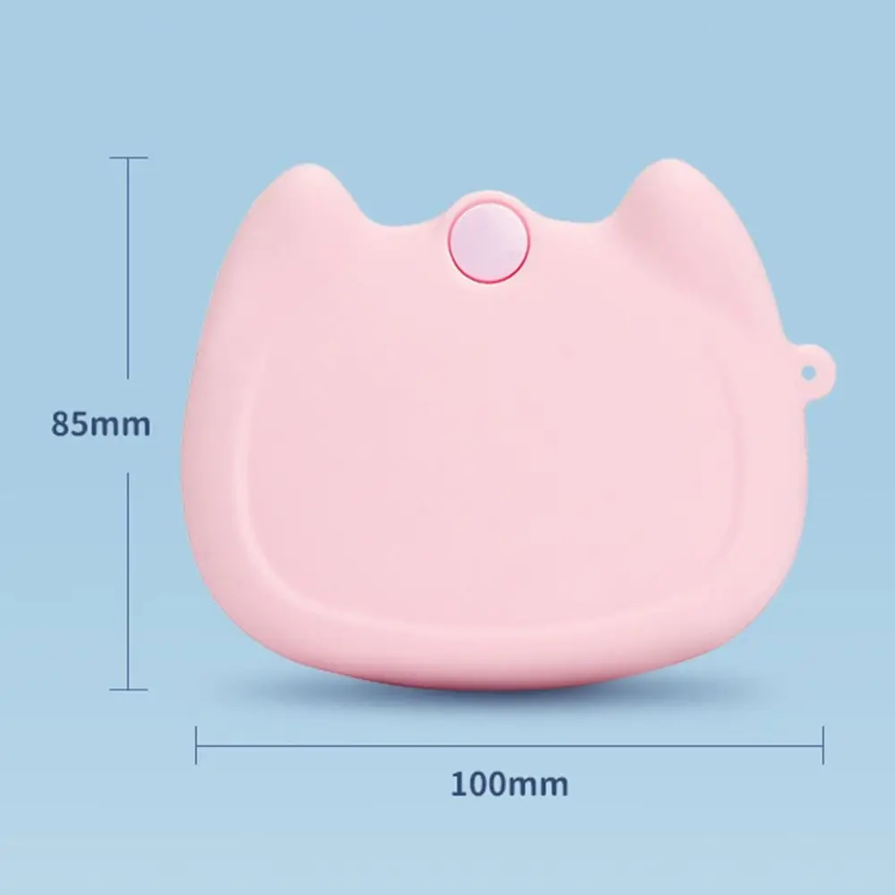 Cartoon Cat Silicone Retainer Case Soft Drain Holes Denture Storage Box Candy Color Mini Mouth Guard Container Tooth Care Tool