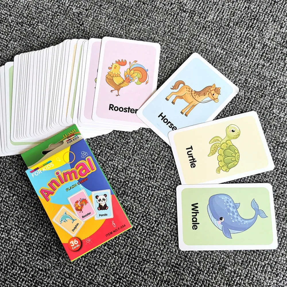 Children Baby Cognition Cards Body Parts Animal Fruits Double Side Flashcards Montessori Baby Kids Early Educational Toy Gifts