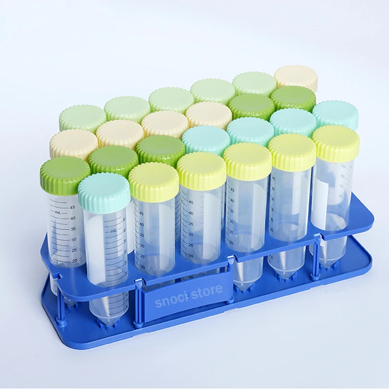 50ml Conical Centrifuge Tube PP with PP Racks, Sterile, DNase/RNase - Free, Non-Pyrogenic， Autoclavable(1 Rack (25 Tubes))