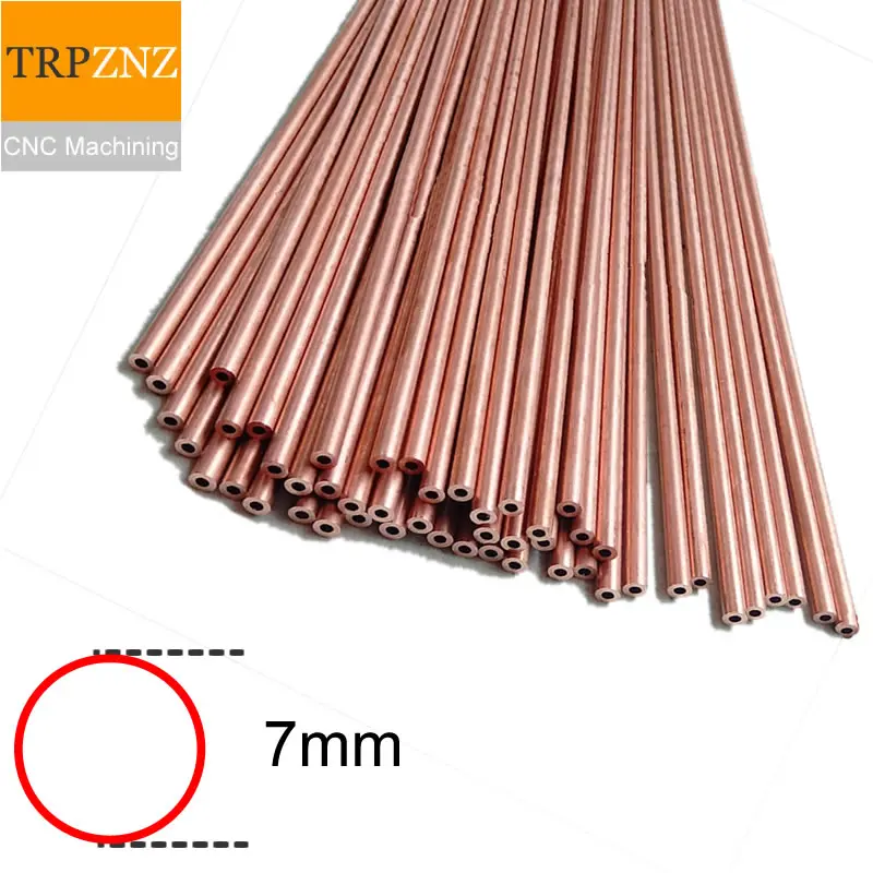 outer diameter 7mm  inner 6.6/6.5/6.3/6/5/4mm T2 copper Micro tube Thin wall Hollow Capillary copper pipe Hard straight tube