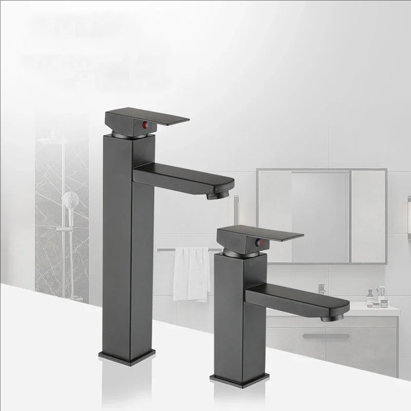 Black Basin Faucet Hot and Cold Mixers Bathroom Wash Basin Faucets Taps Single handle Cream White Basin Faucets Gray White