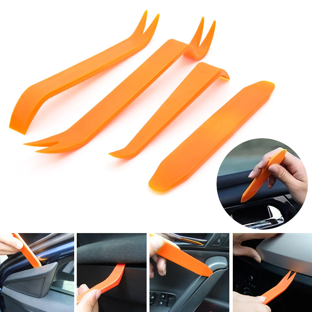 High Quality 4pcs Vgate Auto Dismantle Tools Kit Car Radio Door Clip Panel Trim Dash Audio Removal Installer Pry Kit Refit Set