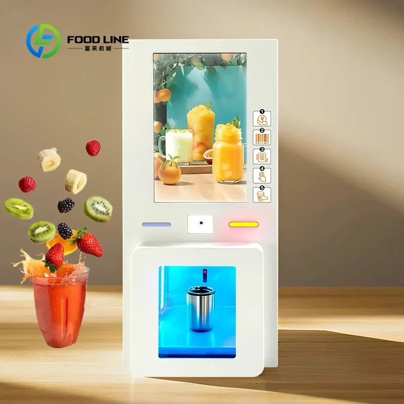 Customized 24H Automatic Smoothie Vending Machine, Support Coin, QR Code, Token & Credit Card Payment for Gym Use