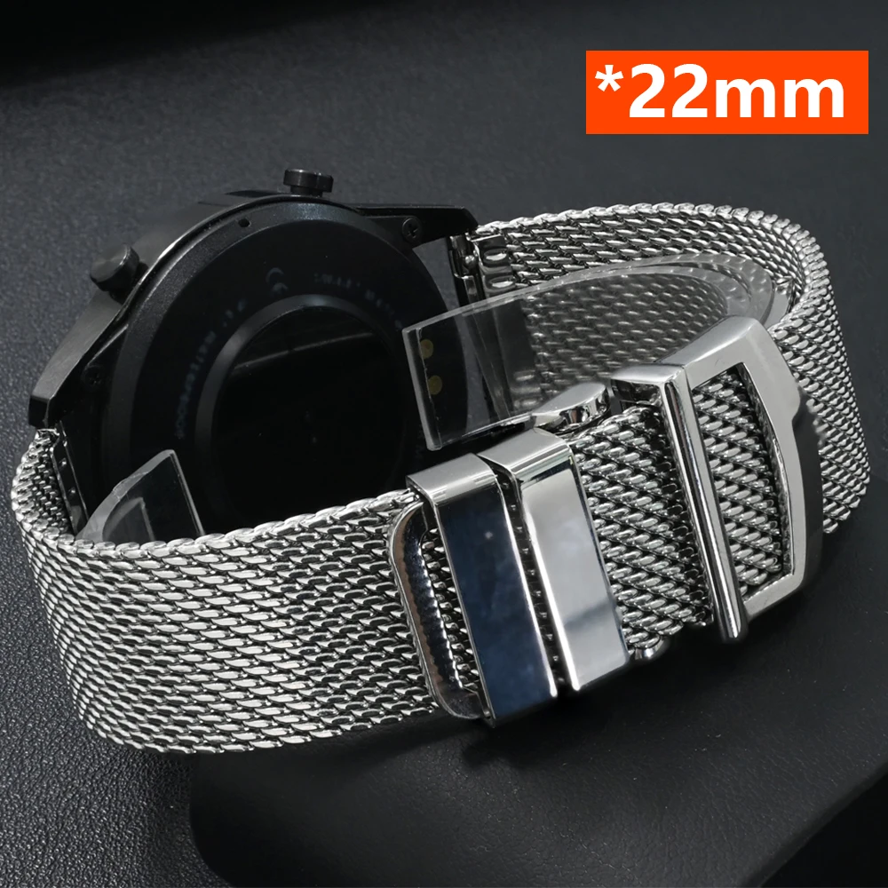 22mm Stainless Steel Strap for Huawei Watch 4/4 Pro GT5 GT4 46mm Smart Watch Bracelet for Amazfit Balance T-REX 3 Oneplus 2 2R