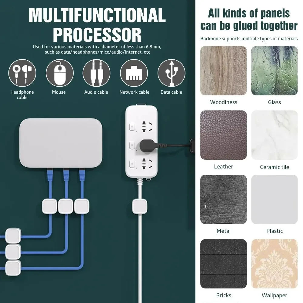 ​Magnetic Cable Clips Adjustable Cord Holder Adhesive Under Desk Mgmt Organizer for Home Office Car Wall Desktop Nightstand​​