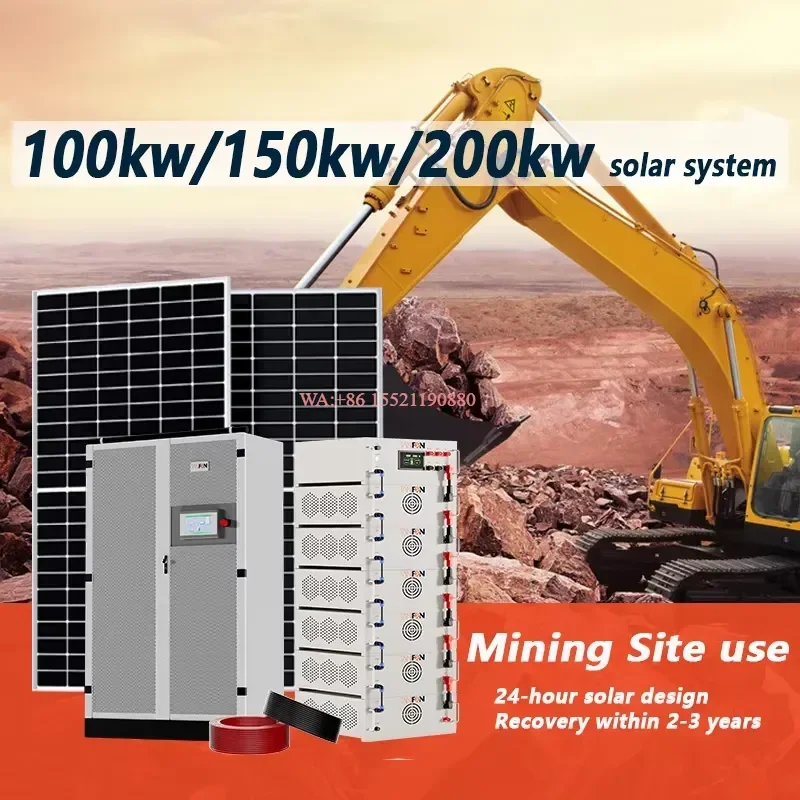 wmwmnu for Mine Complete 100kw Solar Energy System Solar Panels Hybrid off Grid Solar System with Battery and Inverter