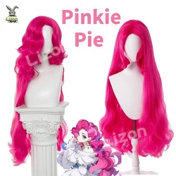 MyLittle Pony Pinkie Pie Cosplay Wig Double Ponytail Synthetic Long Curly Wig Cute Girl The Pony Cartoon Anime Coser Wig Daily