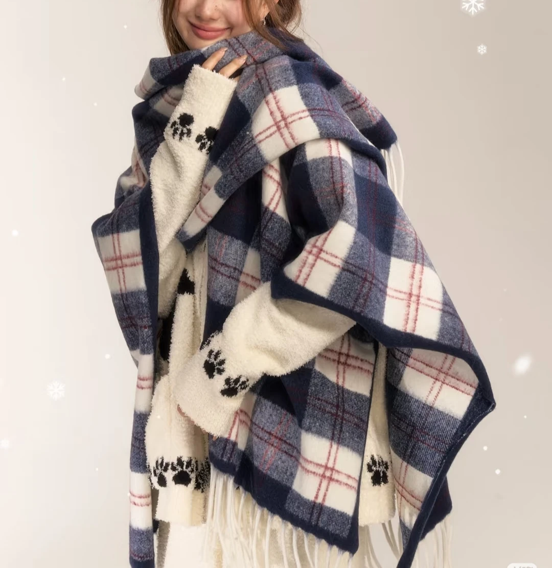 

Новый разноцветный винтажный клетчатый шарф или шаль с бахромой. Научите просто и модно.