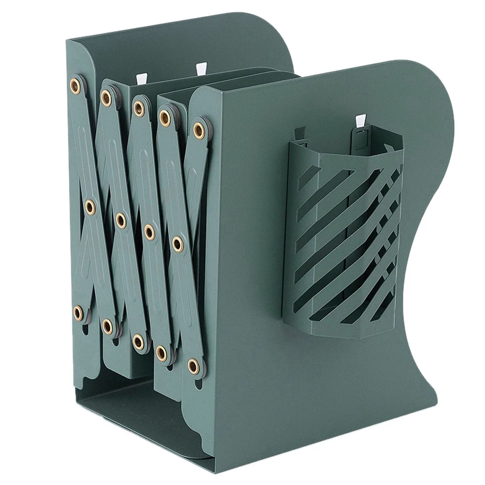 

Bookends Magazine Storage Holder Book Stand Rack Pen Holder Office Table Accessories Green