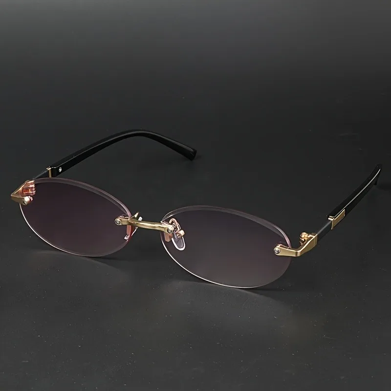 Rahmenlose, modische, ovale Brille mit kleinem Rahmen, geeignet für den täglichen Gebrauch von Männern und Frauen – Detail 4