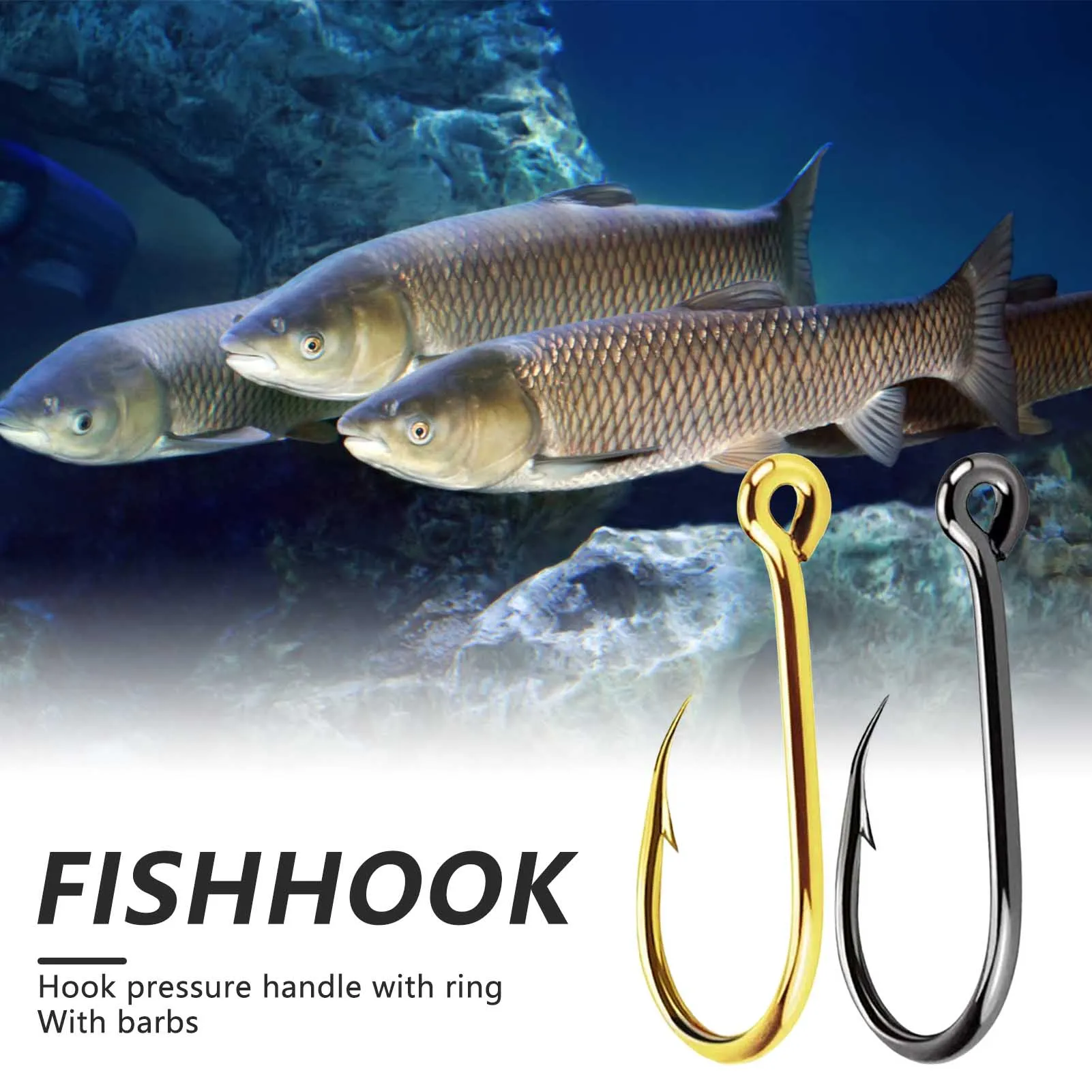 100pcs 3#-12# Fishing Hook Set With Box High Carbon Steel Sharp Barbed Fishhooks With Hole Practical Portable Fishing Hooks Set