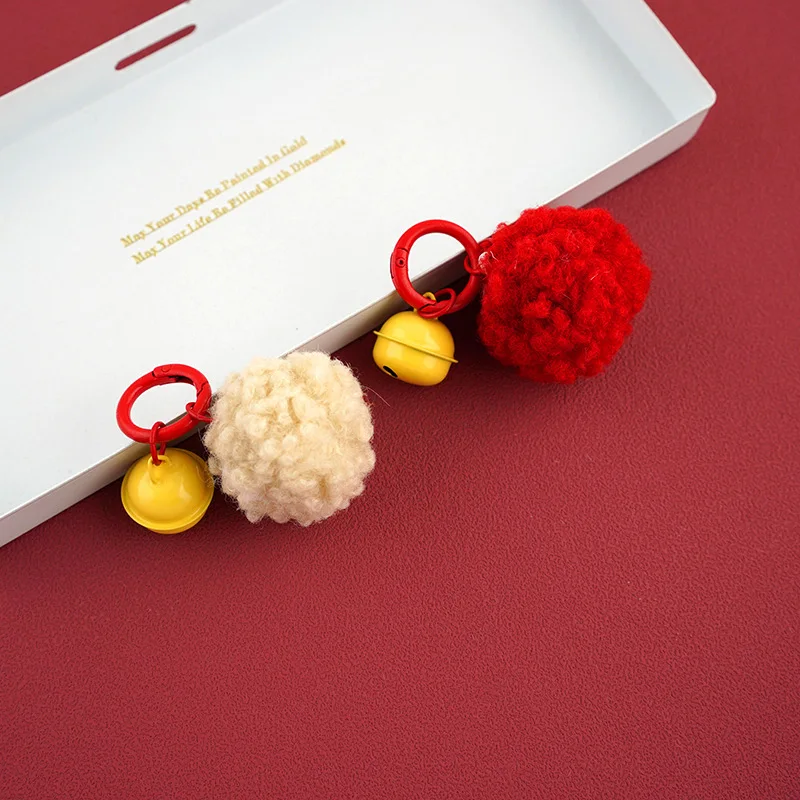 Cute Bobble Ring Clasp with Metal Small Bell Spring Buckle Mobile Phone Handicrafts Pendants