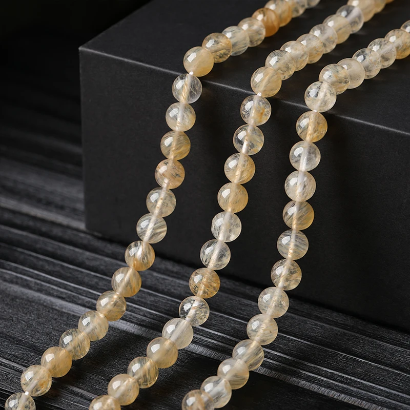Natural Stone Citrines Quartz Bead Round Loose Spacer Beads For Beadwork Jewelry Making Diy Bracelet Necklace Accessories 15
