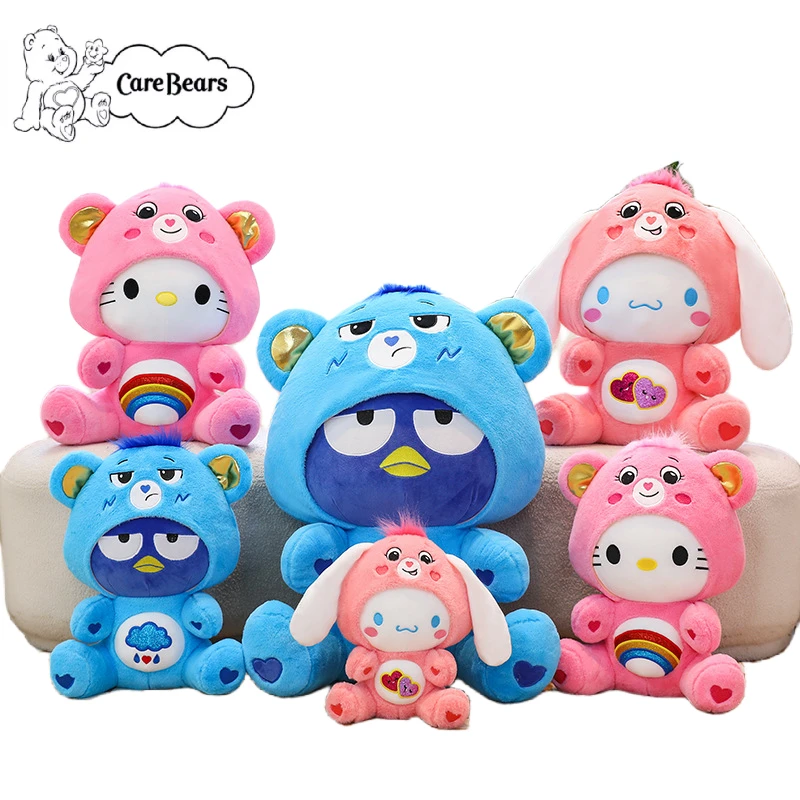 MINISO 30/40/50cm Carebears Costume Hello Kitty Plush Doll Ornament Children's Comfort Doll Girl's Gift Large Size Plush Toy