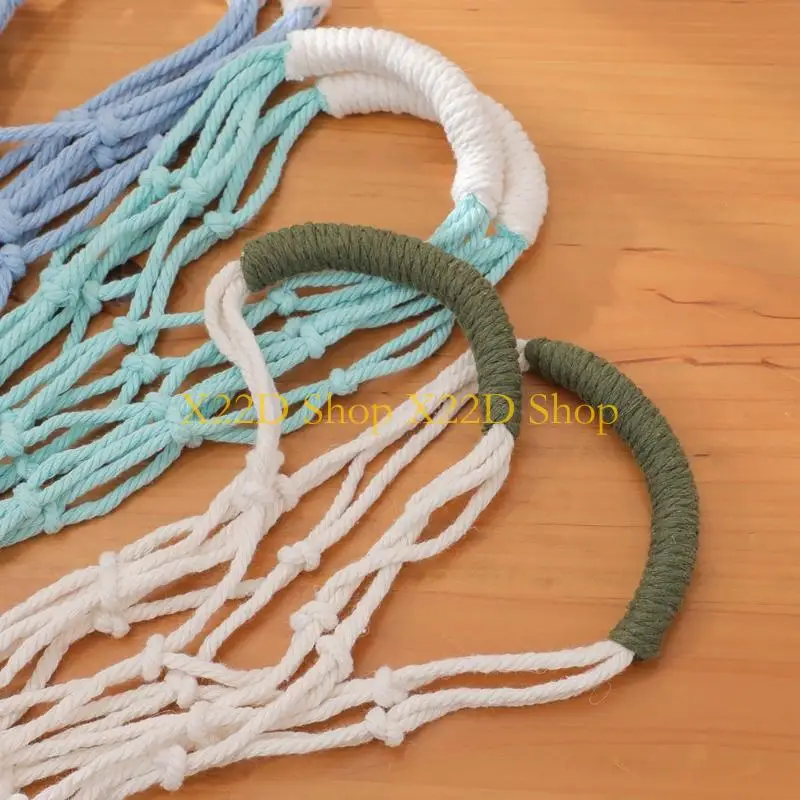 X22D Unique Hand Woven Glass Bottle Cup Sleeve Bag With Adjustable Strap Artistic Handmade Drink Container Sleeve