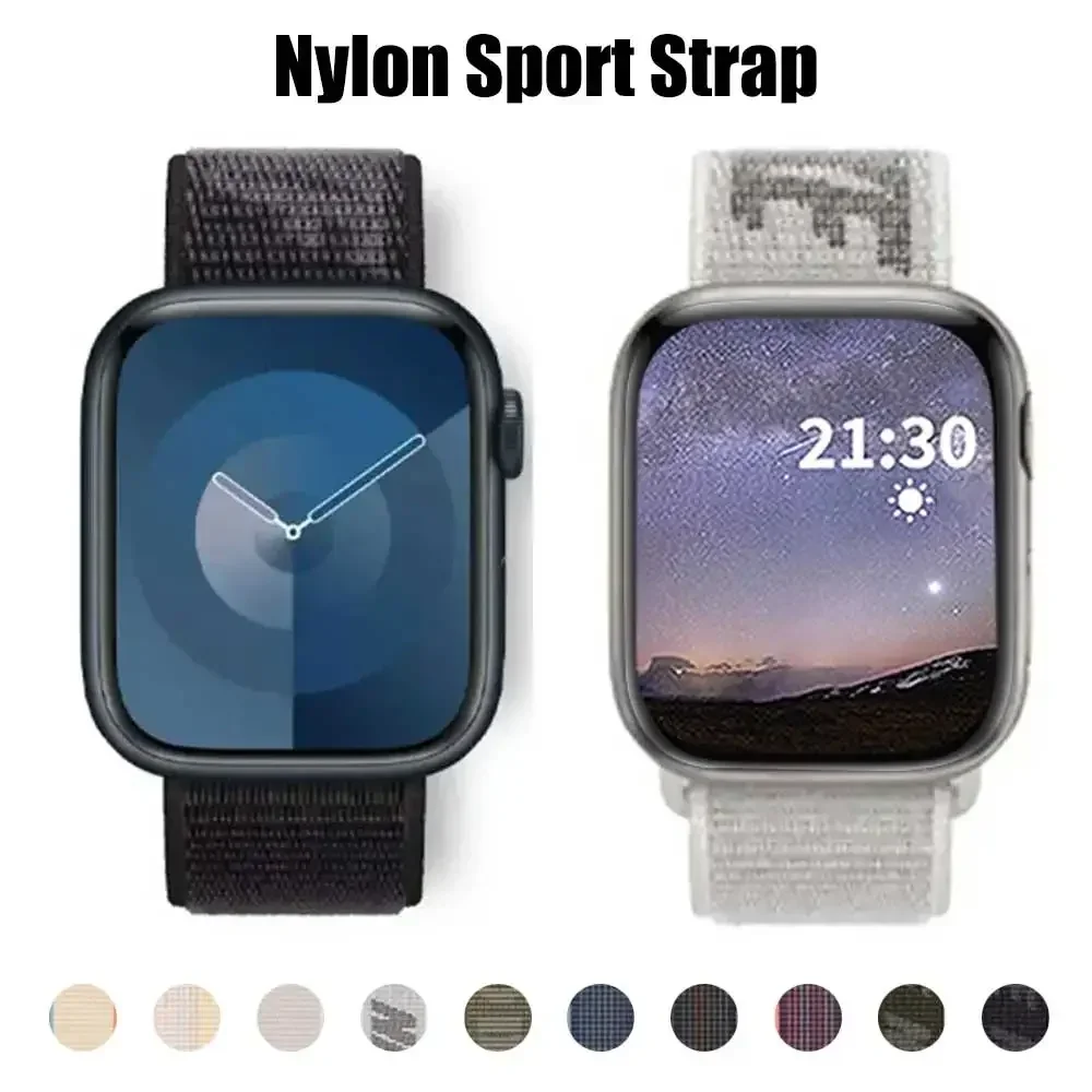 Nylon Sport Strap for Apple Watch Band 49mm for Nike Watchband Loop Bracelet iWatch 10 9 8 7 6 5 se2 Ultra 2 45mm 44mm 41mm 42mm