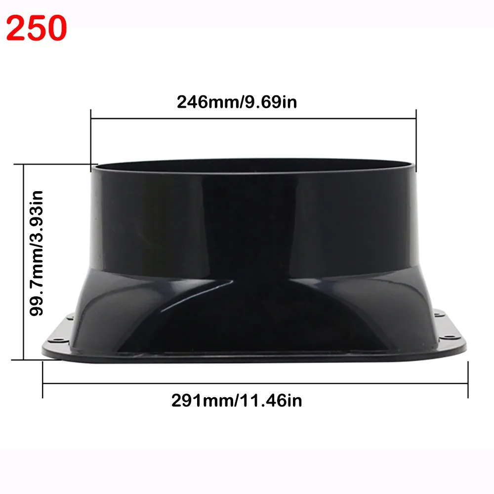 

Соединение вентилятора Настенный фланцевый соединитель из АБС-пластика Черный 100-300 мм Соединитель выхлопной трубы Соединение воздушной трубы Вентиляционная труба