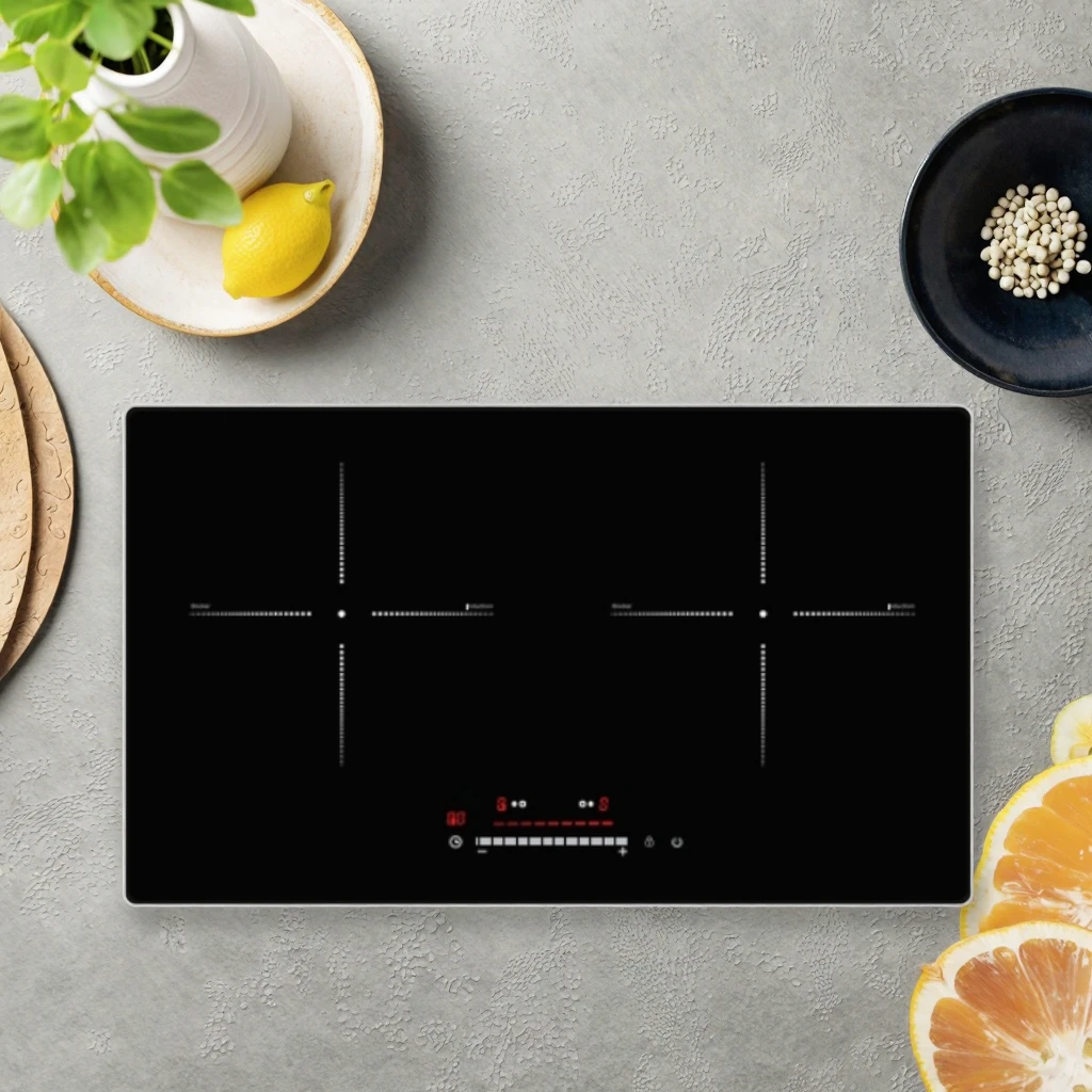 Fornello a induzione intelligente per la casa o la cucina Fonte di alimentazione elettrica integrata portatile a doppia testa commerciale
