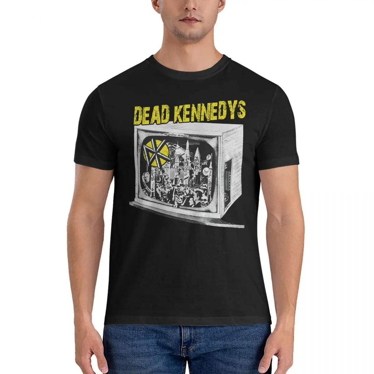 Novelty Cool And Dazzling T-Shirts Men Round Collar Cotton T Shirts DEAD '? Kennedys Short Sleeve Tees Printed Tops