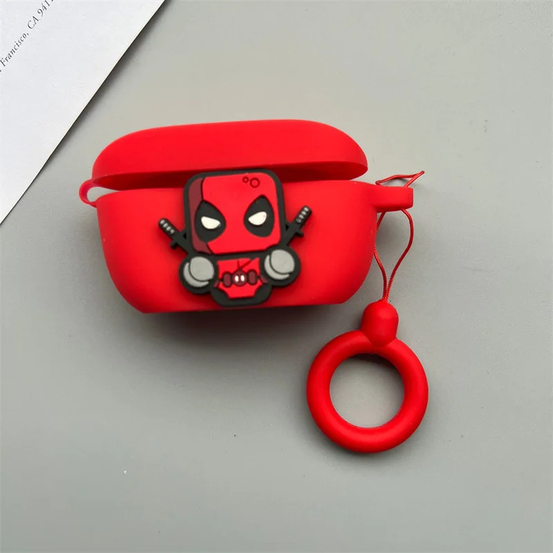 Marvel Deadpool Fone de ouvido capa protetora de silicone para JBL Wave 100, TWS Buds com chaveiro