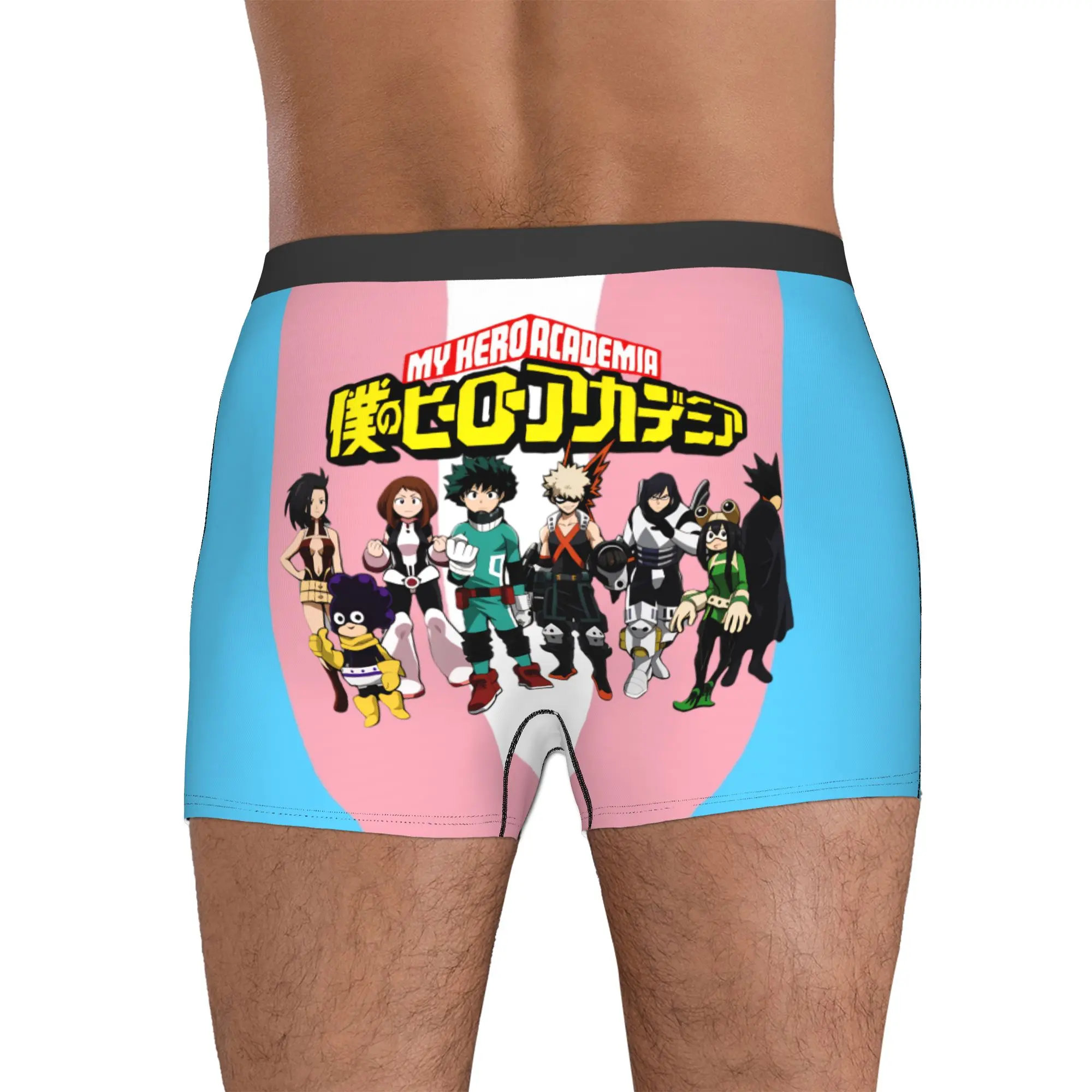 My Hero Academia Trans Pride Flag Drip Boxer Shorts For Homme Lesbian LGBT Gay Pride Underwear Panties Briefs Stretch Underpants view 4